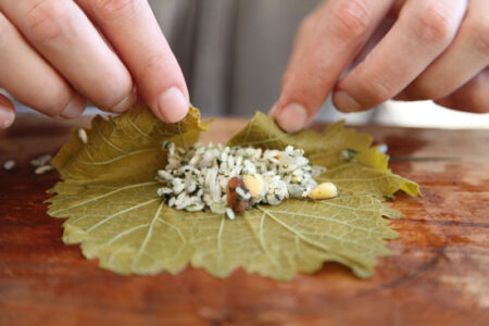 Dolmadakia: Stuffed Grape Leaves Recipe Image